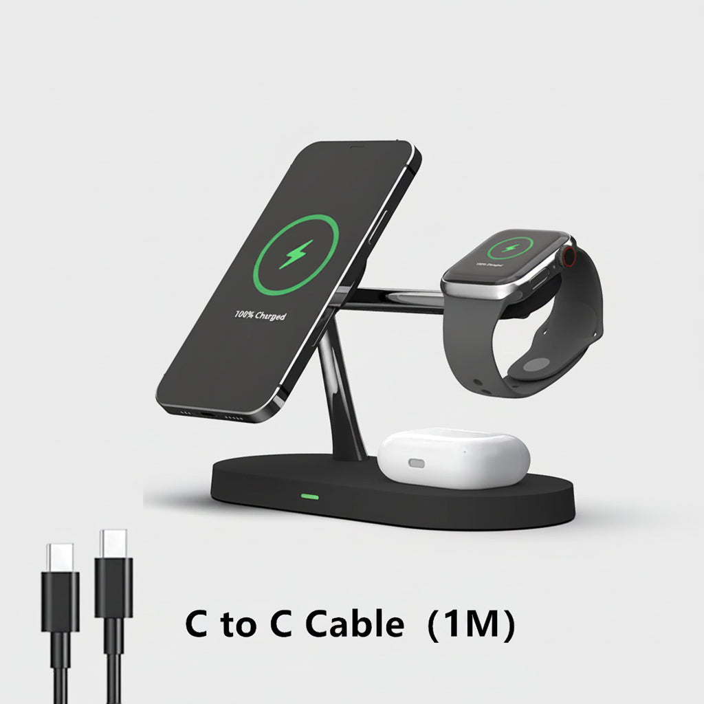 3 in 1 Wireless Charger Stand for Iphone 12/13/14/15/16/17 Fast Charging Station for Apple Watch 10 9 8 7 6 5 4 Airpods 2 3 Pro