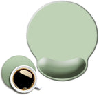 Ergonomic Mouse Pad with Wrist Support, Cute Wrist Pad with Non-Slip Rubber Base for Computer, Laptop, Home Office Gaming, Working, Easy Typing & Pain Relief,Sage Green