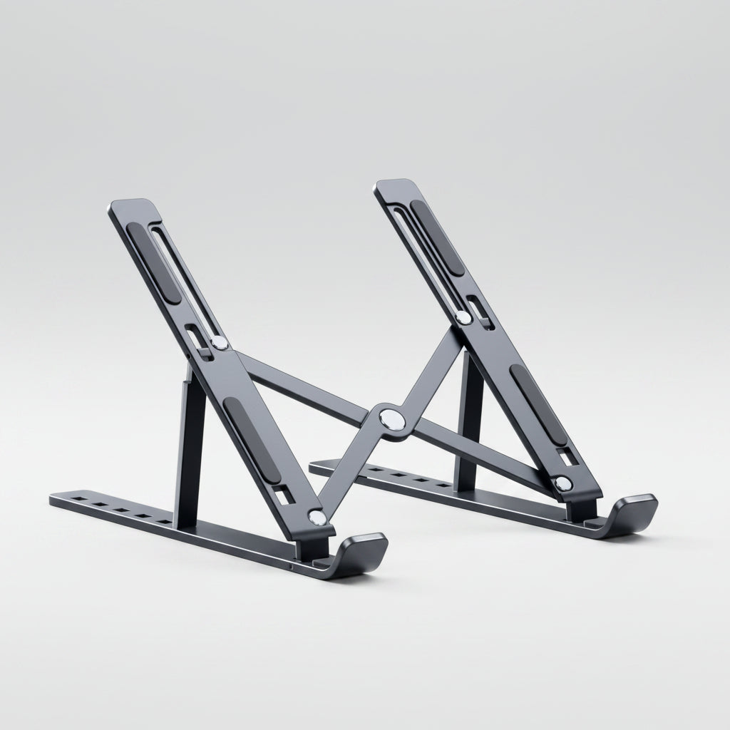Nexova Complete Desk Setup — aluminum laptop stand and ergonomic mouse pad