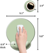 Ergonomic Mouse Pad with Wrist Support, Cute Wrist Pad with Non-Slip Rubber Base for Computer, Laptop, Home Office Gaming, Working, Easy Typing & Pain Relief,Sage Green