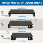 Monitor Stand Riser, with Foldable, Height Adjustable Computer Stand, Desk Shelf Riser with Storage Drawer &Tablet Phone