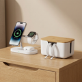 Nexova Nightstand Charging Bundle — 3-in-1 MagSafe stand and cable organizer